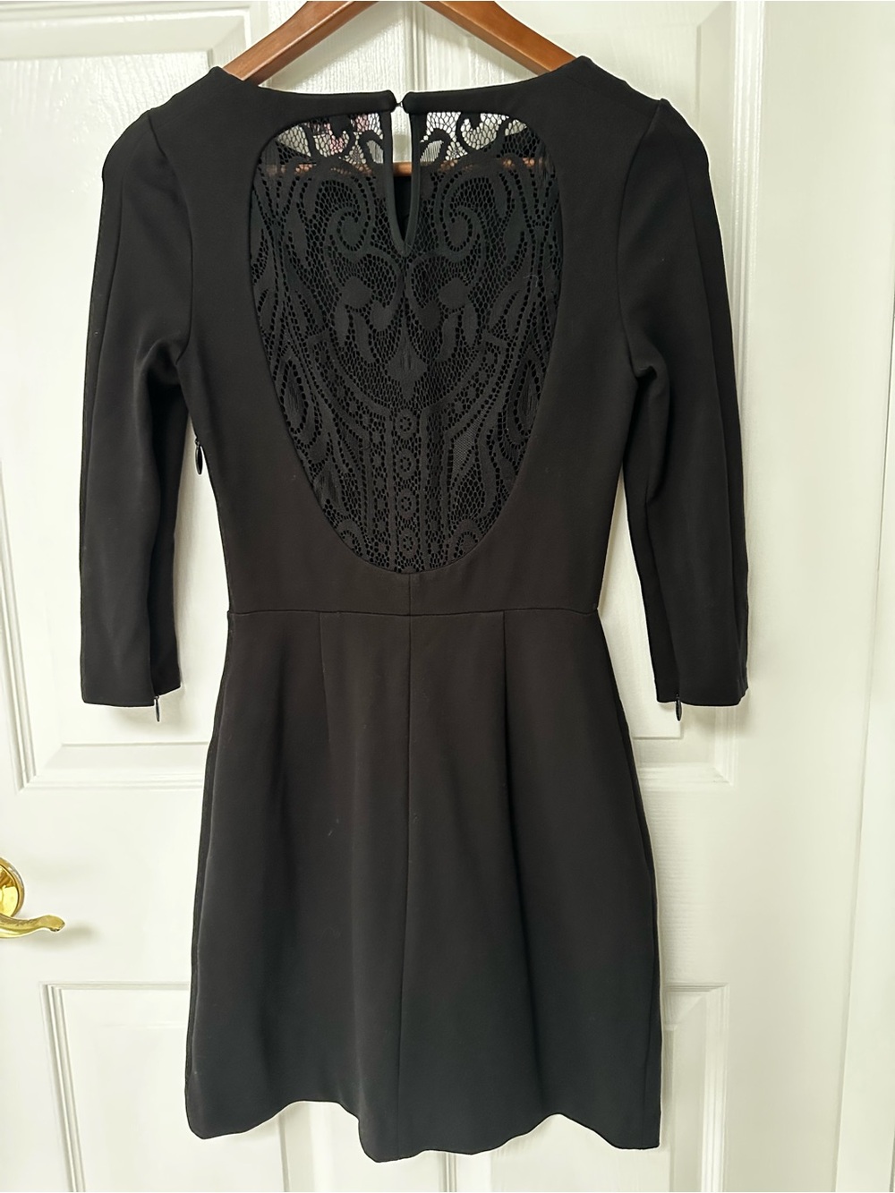 Juicy Couture Black Lace Back Skater Dress - XS Pockets Goth Vintage Style Y2K